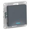 Выключатель 1-кл. СП AtlasDesign 10А IP20 (сх. 1а) 10AX с подсветкой механизм грифель SE ATN000713