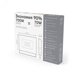 Прожектор BASIC 70W 6300lm 6500K 200-240V IP65 графитовый LED 1/10 688100370