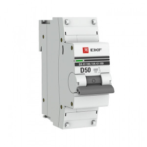 Автоматический выключатель 1P 50А (D) 10kA ВА 47-100 PROxima mcb47100-1-50D-pro