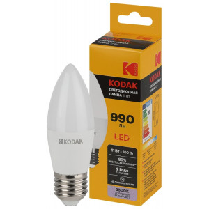 Лампочка светодиодная LED KODAK B35-11W-865-E27 E27 / Е27 11Вт свеча холодный дневной свет Б0057634