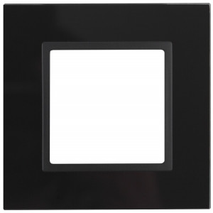 14-5101-05 Рамка на 1 пост, стекло, Elegance, чёрный+антр (10/50/1500) Б0034474