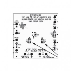 DC1587A, Средства разработки интегральных схем (ИС) управления питанием LTC3105EDD- 250mV start-up, Step-up DC/D