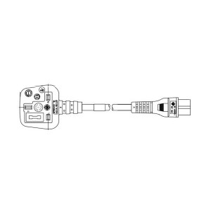 VC-1734-21-180, Кабели питания переменного тока 2.5A/250V UK/SNGAPOR 6FT (1.8m) BLACK