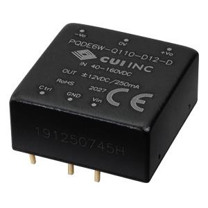 PQDE6W-Q110-S12-D, Преобразователи постоянного тока в постоянный с изоляцией dc-dc isolated 6 W 40 160 Vdc input 12 Vdc 500 mA single regulated output DIP