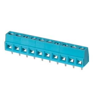 TB006-508-10BE, Фиксированные клеммные колодки Terminal block, screw type, 5.08 , horizontal, 10 poles, CUI Blue, slotted screw, PCB mount