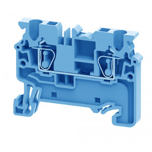 CX2.5BU, Проходная клемма, тип фиксации провода: пружинный, номинальное сечение: 2,5 мм кв., 24A, 1000V, ширина: 5 мм, цвет: синий, тип монтажа: DIN35
