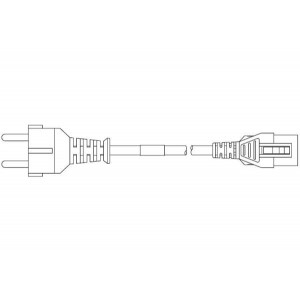 VL-1024-23-300, Кабели питания переменного тока 16A/250V SCHUKO HOSP 9FT 8IN (2.9m) BLK