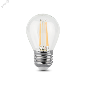 Лампа светодиодная филаментная Black Filament 9Вт P45 шар 4100К нейтр. бел. E27 710лм 105802209