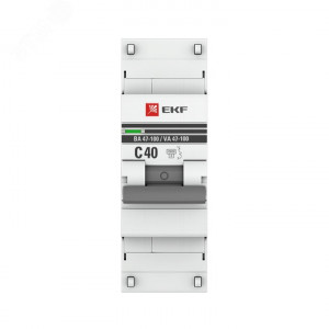 Автоматический выключатель 1P 40А (C) 10kA ВА 47-100 PROxima mcb47100-1-40C-pro