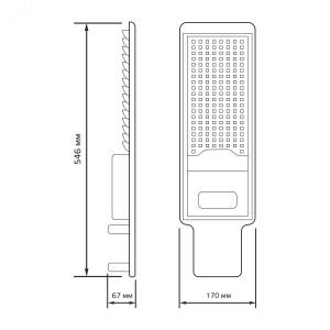 Светильник уличный Avenue 100W 10000lm 5000K 190-250V IP65 420*160*57мм черн КС 629536300