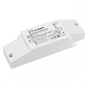 Блок питания ARJ-SP-36-PFC-TRIAC-INS (36W, 30-52V, 0.5-0.7A) 026058(1), Диммируемый источник тока по стандарту TRIAC с гальванической развязкой для светильников и мощных светодиодов. Входное напряжение 220-240 VAC. Выходные параметры: 30-52 В, 500-700 mА, 36 Вт. Выбор значения тока осуществляется DIP-переключателем. Встроенны