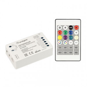 ARL-4022-RGBW WHITE, Контроллер для светодиодной RGB/RGBW ленты (ШИМ). Напряжение питания DC 5-24V, частота радиосвязи пульта и контроллера 433.92Mhz. Два варианта подключения - 3 канала: 5А на канал, максимальная мощность 180W-360W ; 4 канала: 4А на канал