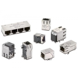 7498111001, Модульные соединители / соединители Ethernet WE-RJ45 Intgtd XFMR 1x1 SMD Tab Up EMI