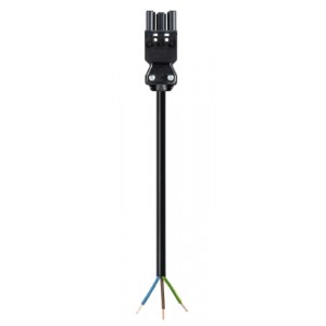 GESIS GST 18i3K1B 25 10SW, Кабельная сборка, оконеченная розеточным разъемом GST18i3, и свободным концом, 3 полюса, длина кабеля: 1 метр, сечение жил кабеля: 3х2,5 мм.кв., номинальное напряжение: 250V, номинальный ток: 20А, цвет разъема: черный, цвет кабеля: черный