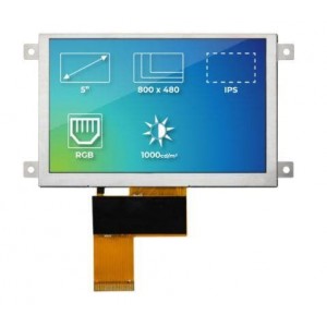 RVT50HQTFWN00, Тонкопленочные дисплеи и принадлежности 5.0" RGB, High Brightness, IPS, Frame, no touch