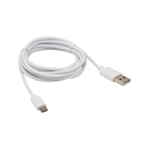 Шнур USB-micro USB, PVC,1.8метра, белый