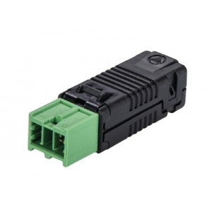 Разъем BST14i2F S1 ZR1 S MGN01, Вилочный разъем на кабель диам. 5,5 - 6,5 мм, 2 полюса, пружинная фиксация, KNX, номинальное напряжение: 50V, номинальный ток: 3A, цвет контактной вставки: зеленый, цвет корпуса: черный, серия gesis BST14i2