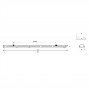 Светильник SPP-102-0-002-120 под 2 светодиодные лампы T8 G13 2х1276 c рассеивателем из поликарб. Б0052438