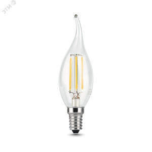 Лампа светодиодная филаментная Black Filament 9Вт свеча на ветру 4100К нейтр. бел. E14 710лм 104801209