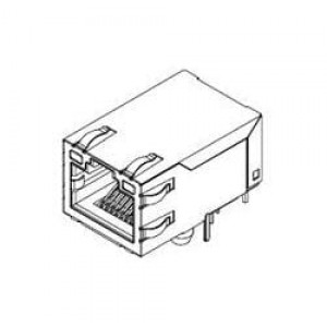 48025-4000, Модульные соединители / соединители Ethernet MAGNETIC MODJACK W/LEDS