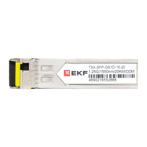 SFP модуль 1,25 Гбит одинарное одномодовое оптоволокно 1550нм дальность 20км TSX EKF [TSX-SFP-GS1D-15-20]