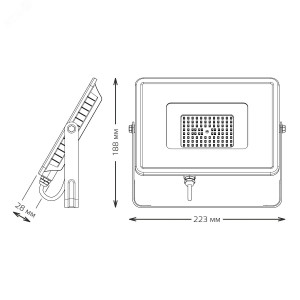 Прожектор светодиодный Qplus 50 W 4250 lm IP65 6500K графитовый серый 1/10 690511350