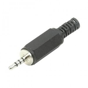 SP-25401, Телефонные разъемы audio plug, 2.5 mm, straight, 4 conductor, cable mount