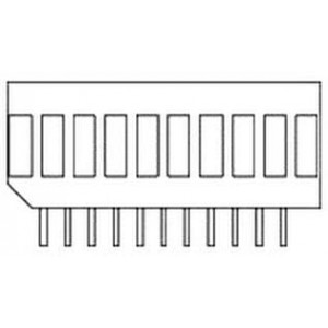 SSA-LXB10GW-RA, Светодиодные панели и матрицы 10 SEGMENT GREEN R/A