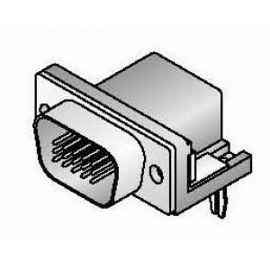 156-3215-E, Соединители с высокой плотностью контактов D-Sub HD D-SUB PCB R/A M GOLD FLASH 15P BLK