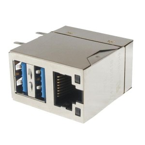 7497110616, Модульные соединители / соединители Ethernet WE-RJ45 Int XFMR THT 1x1 2xUSB3.0 TUp EMI