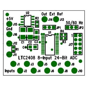 DC273A, Средства разработки интегральных схем (ИС) преобразования данных LTC2408CG 8 Input 24-Bit ADC