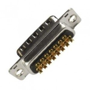 L717DA15PT, Стандартные соединители D-Sub  Dsub, Machined Pin 7.5A, Straight PCB Thru Hole, Cnt Length=4.0mm (.157in), Cnt =0.6mm (.024in), 15 Pin, Bright Tin Shell+Grounding Dimples, Flash Gold, 3.1mm (.122in) Clear Hole, Without Standoff&Boardlock