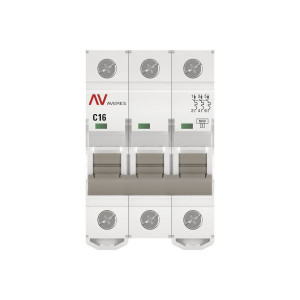 Выключатель автоматический модульный 3п C 16А 6кА AV-6 AVERES EKF mcb6-3-16C-av