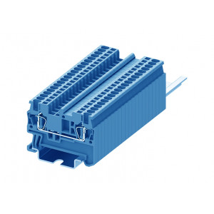 Проходная клемма TC1.5-2-BU, Проходная клемма, тип фиксации провода: пружинный, номинальное сечение: 1,5 мм кв., 17,5A, 500V, ширина: 4,2 мм, цвет: синий, тип монтажа: DIN 35