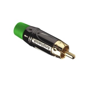 ACPL-CGR, Соединители RCA  RCA PLG BLK Chromate Green Flex Grommet