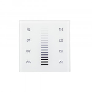 Панель Sens SR-2830A-RF-IN White (220V,DIM,4 зоны) 017858, Встраиваемая сенсорная панель для с/д одноцветных лент. Работает вместе с контроллерами серии SR-1009x. Стеклянная Touch-панель, цвет белый. Управление 4 зонами по радиоканалу. Питание 220V. Размер 86x86x29 мм. Аналогичные по дизайну панели в серии SMART