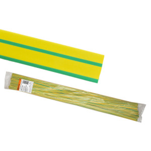 Термоусаживаемая трубка ТУТнг 40/20 желто-зеленая по 1м (25 м/упак) SQ0518-0294
