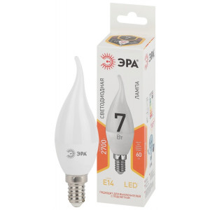 Лампочка светодиодная STD LED BXS-7W-827-E14 E14 / Е14 7Вт свеча на ветру теплый белый свет Б0028482