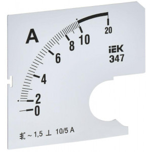 Шкала сменная для амперметра Э47 10/5А-1.5 72х72мм IPA10D-SC-0010