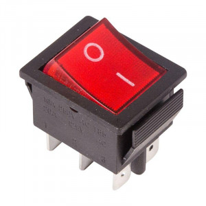 RWB-506 красный, Выключатель клавишный с подсветкой ON-ON (6c) 15А 250В