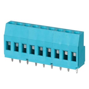 TB009-508-09BE, Фиксированные клеммные колодки Terminal block, screw type, 5.08 , horizontal, 9 poles, CUI Blue, slotted screw, PCB mount