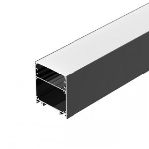 LINE-6070-2000 ANOD BLACK, Алюминиевый анодированный профиль для светодиодных лент и линеек. Цвет - черный. Габаритные размеры (LхWхH): 2000x60x70 мм. Ширина площадки ленты направленного света 50 мм, отраженного света - 31,5 мм. Отсек для БП 48,2х35,2 мм.