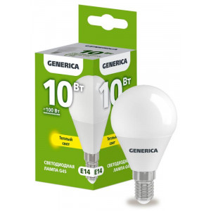 Лампа светодиодная G45 10Вт шар 3000К E14 230В LL-G45-10-230-30-E14-G