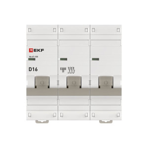 Автоматический выключатель 3P 16А (D) 10kA ВА 47-100 PROxima mcb47100-3-16D-pro