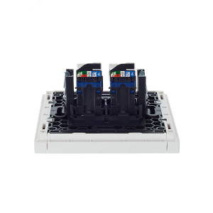 FORTE&PIANO Розетка компьютерная двойная RJ45 кат.6 FP234 белый IEK FP-K20-2-K01