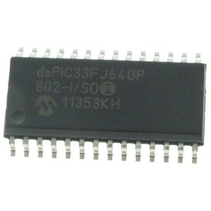 dsPIC33FJ64GP802-I/SO, Процессоры и контроллеры цифровых сигналов (DSP, DSC) 16B DSC 28LD64KB DMA 40MIPS