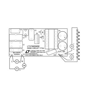 DC1775A, Средства разработки схем светодиодного освещения  LT3799 Demo Board - Offline Isolated Fly