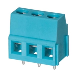 TB007-508-03BE, Фиксированные клеммные колодки Terminal block, screw type, 5.08 , horizontal, 3 poles, CUI Blue, slotted screw, PCB mount