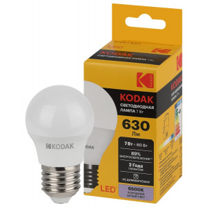 Лампочка светодиодная LED KODAK P45-7W-865-E27 E27 / Е27 7Вт шар холодный дневной свет Б0057616