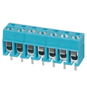 TB001-500-07BE, Фиксированные клеммные колодки Terminal block, screw type, 5.00 , horizontal, 7 poles, CUI Blue, slotted screw, PCB mount
